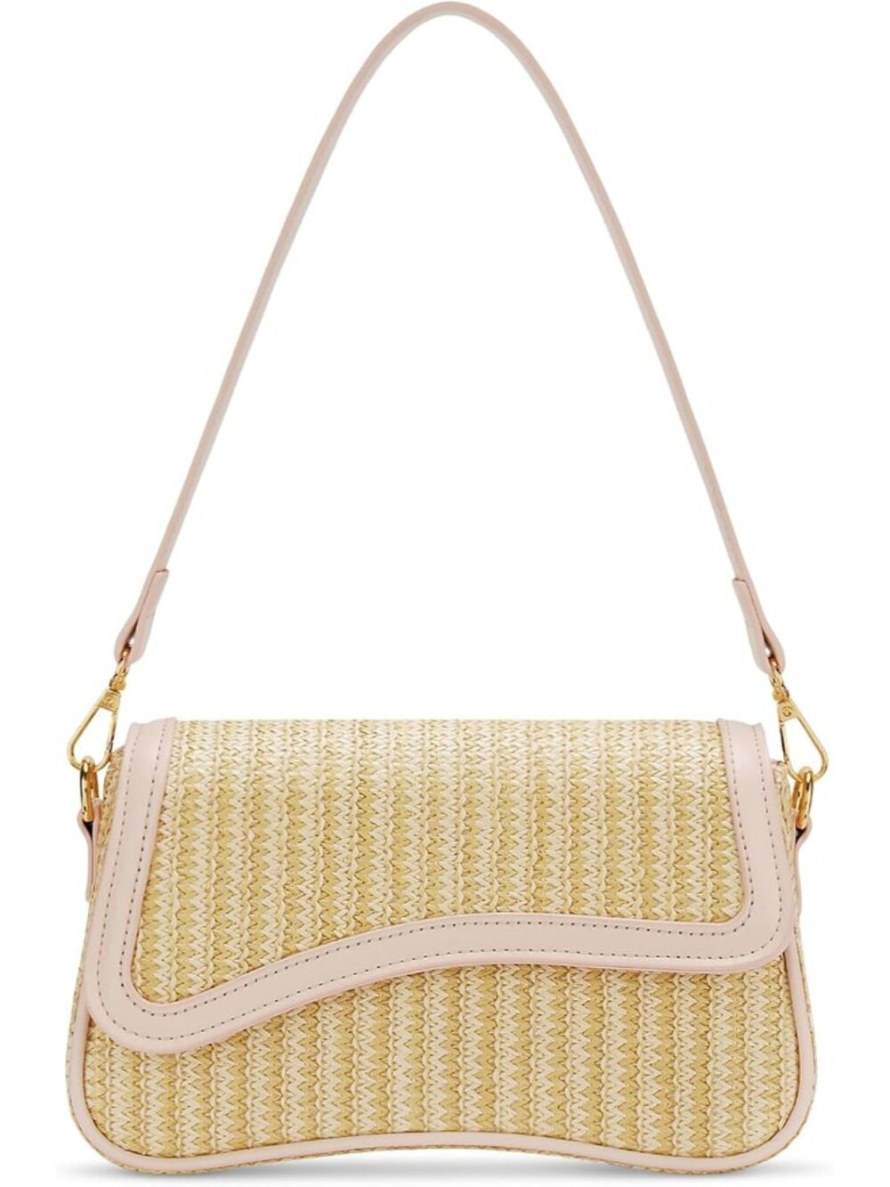 〽️Women's Beige PU leather Hobo Trendy Cute Mini Clutch Purses Shoulder Bag